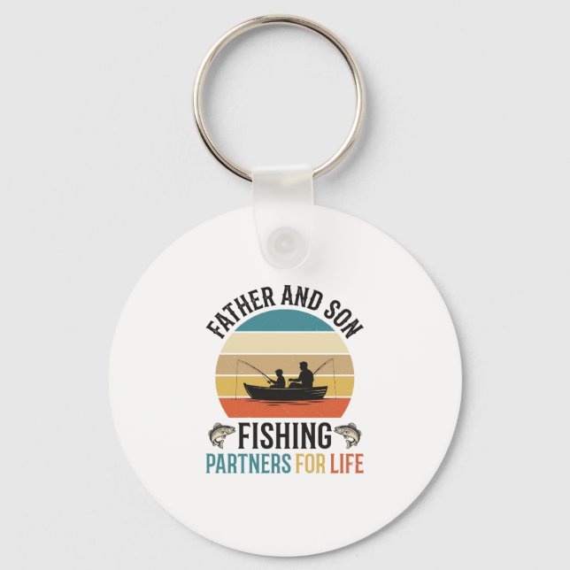 Chaveiro Pai e Filho Parceiros de Pesca para a Vida Design_ (Frente)