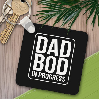 Chaveiro Pai Engraçado com Corpo em Progresso Humor Dia dos