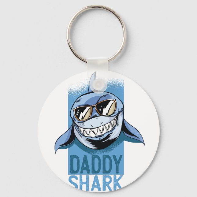 Chaveiro Pai engraçado, Dia de os pais SHARK Aniversário, O (Frente)