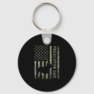 Chaveiro Pai Francês Buldogue Boston Terrier Camo Usa Flag