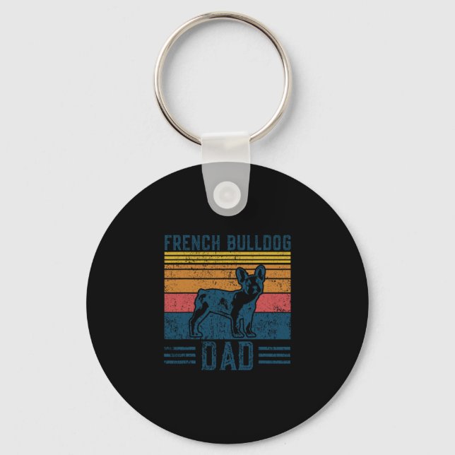 Chaveiro Pai Francês - Vintage French Bulldog Papa (Frente)