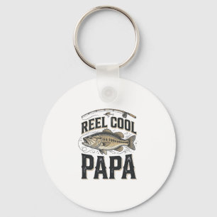 Chaveiro Pai Legal Antigo Design de Vetor de Pesca_1