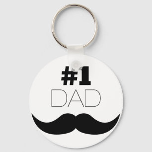 Chaveiro Pai nº 1, bigode preto - número um