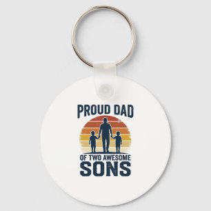 Chaveiro Pai Orgulhoso de Dois Filhos Incríveis Camisa Vint