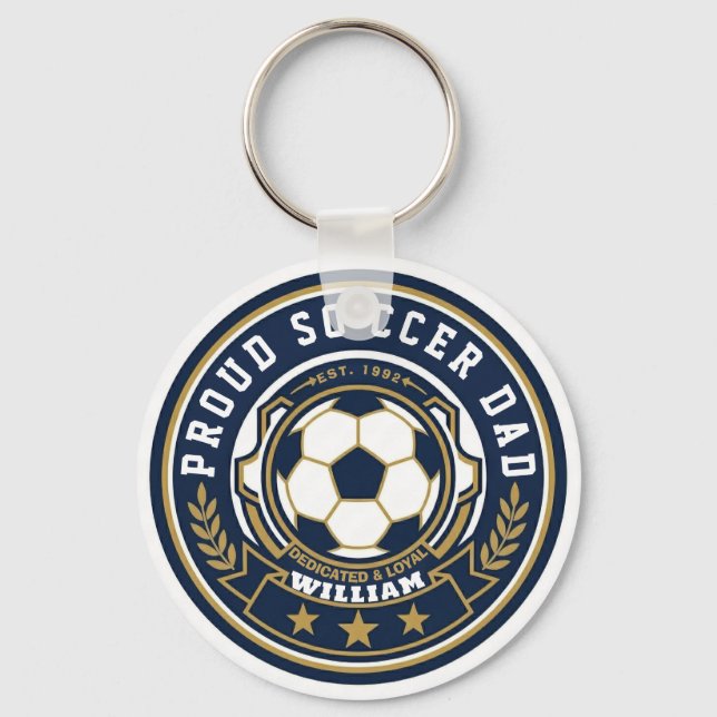 Chaveiro Pai Orgulhoso de Futebol com Nome Personalizado e  (Verso)