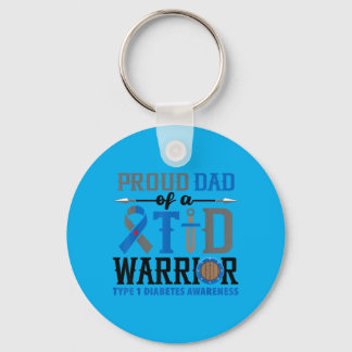 Chaveiro Pai Orgulhoso de um Guerreiro T1d Conscientização 