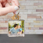 Chaveiro Pai Personalizado de Dia de os pais Feliz e Foto F<br><div class="desc">Diga um Dia de os pais feliz com uma chaveiro de fotos. Uma oportunidade perfeita para adicionar uma fotografia de pai e filho ou filha, ou de toda a família, como um encantador tesouro e eterno para apreciar todos os dias. O modelo está configurado para que você edite o texto,...</div>