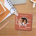 Chaveiro Pai Personalizado de Foto Ama Você<br><div class="desc">Este Pai de Foto do Nós Amávamos Você é decorado com a palavra AMOR em tipografia branca em um fundo de terracota ferrugem. Facilmente personalizável com sua foto e seu nome. Perfeito como presente de Dia de os pais.</div>