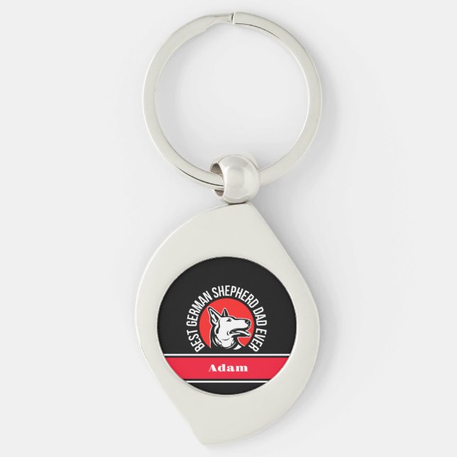 Chaveiro Pai personalizado de melhor German shepherd nunca (Frente)