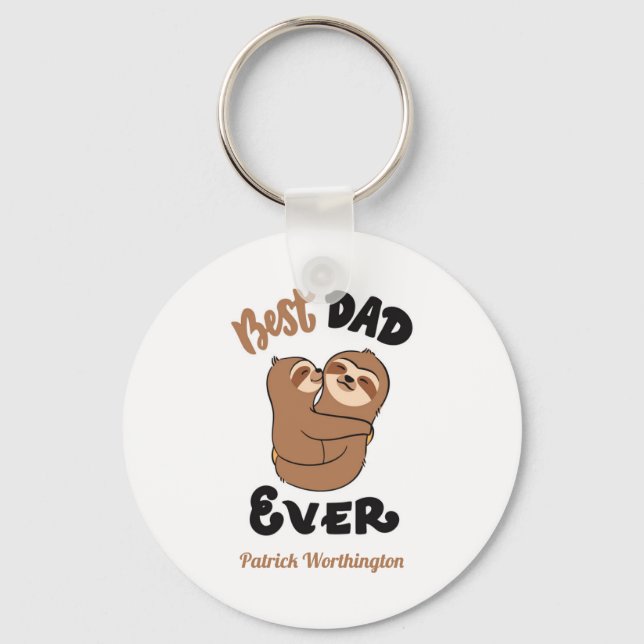 Chaveiro Pai Personalizado Mais Bonito De Sloth (Frente)