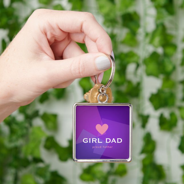 Chaveiro Pai Personalizado Menina Holográfico (Mão)