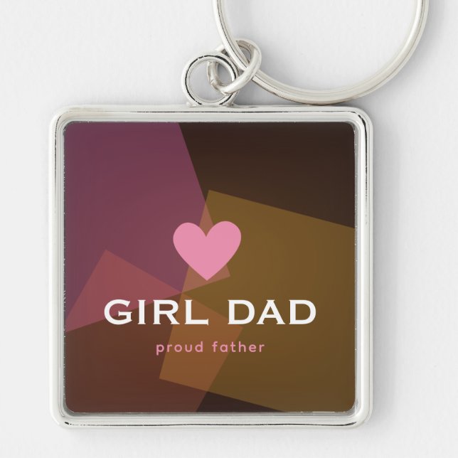 Chaveiro Pai Personalizado Menina Holográfico (Frente)
