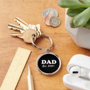 Chaveiro Pai preto e branco Personalizado Data moderna
