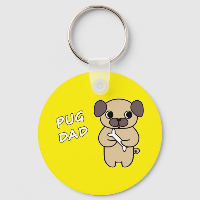 Chaveiro PAI PUG - Amarelo Brilhante (Frente)