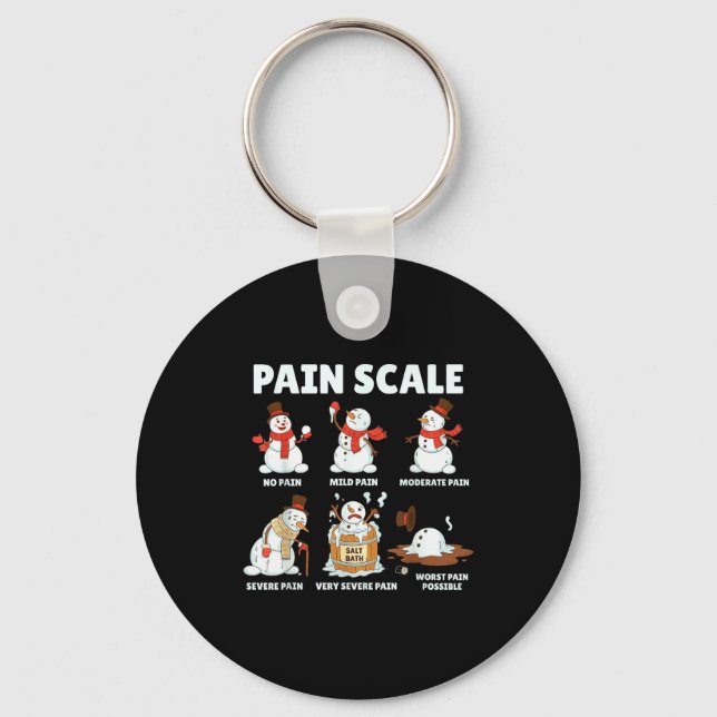Chaveiro Pain Scale Snowman Xmas Funny Nurse Christmas Icu  (Frente)