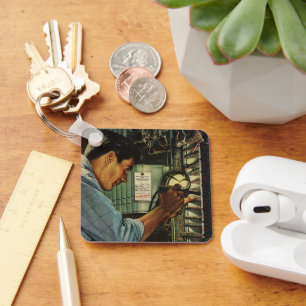 Chaveiro Painel do Disjuntor Elétrico do Vintage Business