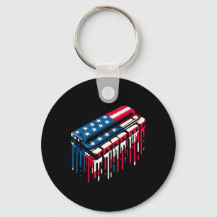 Chaveiro Paint Dripe Harmonica Americana Bandeira 4 de julh
