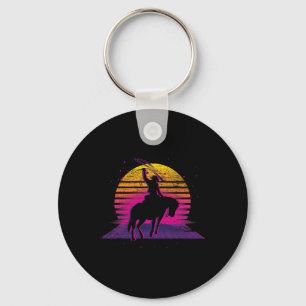 Chaveiro País Horsecando Oeste - Vaca retrô Vaporwave