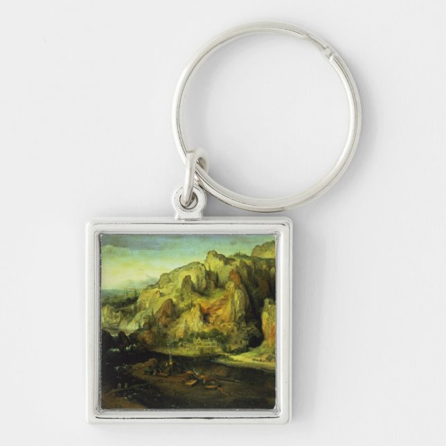 Chaveiro Paisagem com um ataque de surpresa, c.1585 da (Frente)