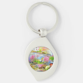 Chaveiro Paisagem de Aquarela