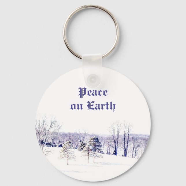 Chaveiro Paisagem de inverno de neve (Frente)