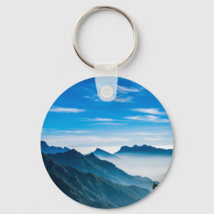 Chaveiro Paisagem de Montanhas da Névoa Matinal
