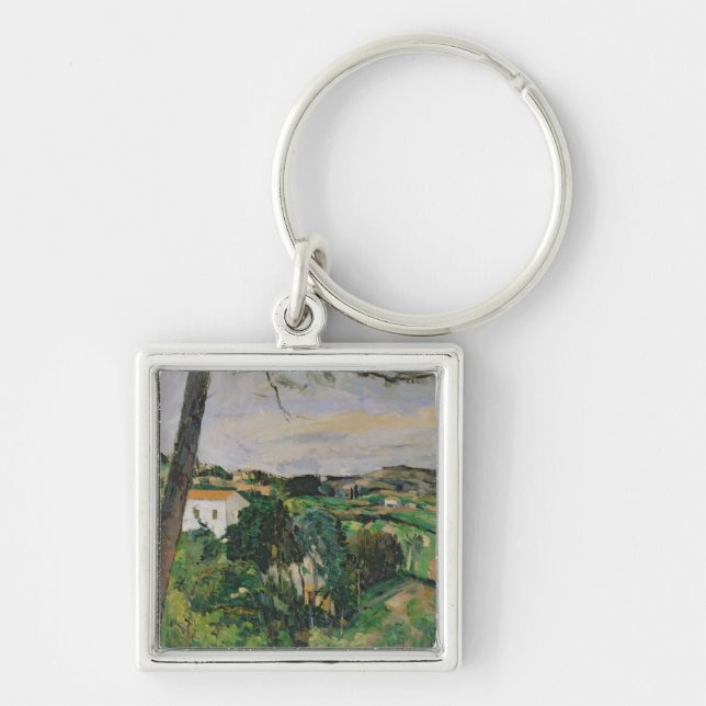 Chaveiro Paisagem de Paul Cezanne | com telhado vermelho ou (Frente)