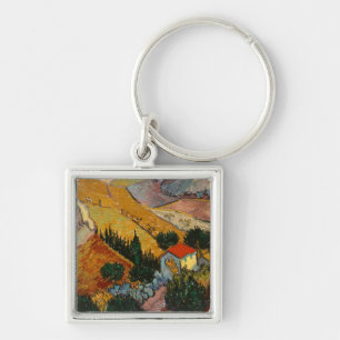 Chaveiro Paisagem de Vincent van Gogh com casa &