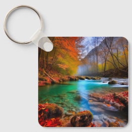 Chaveiro Paisagem do Rio de Outono Tranquilo