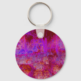 Chaveiro Paisagem Impressionista Trippy Red e Magenta