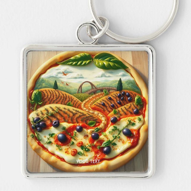 Chaveiro Paisagem Italiana Fantasy Cute Whimsical (Frente)