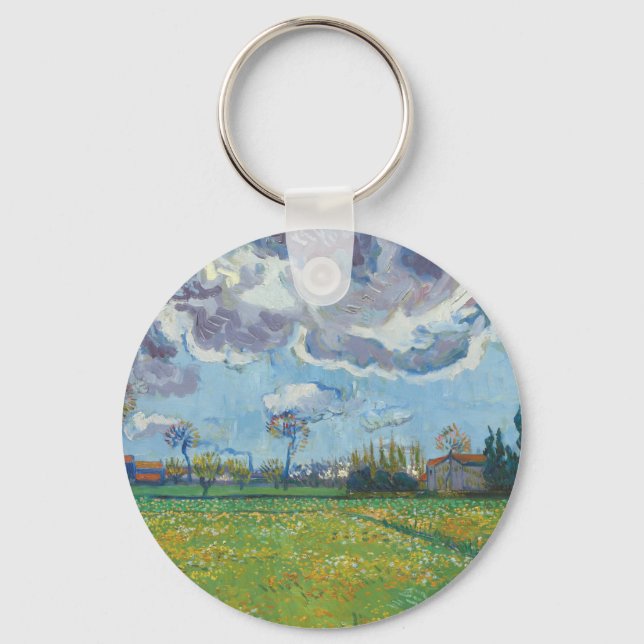 Chaveiro Paisagem sob uma tempestade no céu Vincent Gogh (Frente)