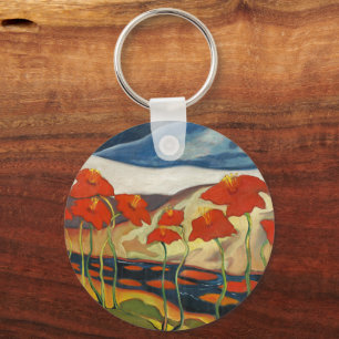 Chaveiro Paisagem Surrealista Modernista com Papoulas Verme