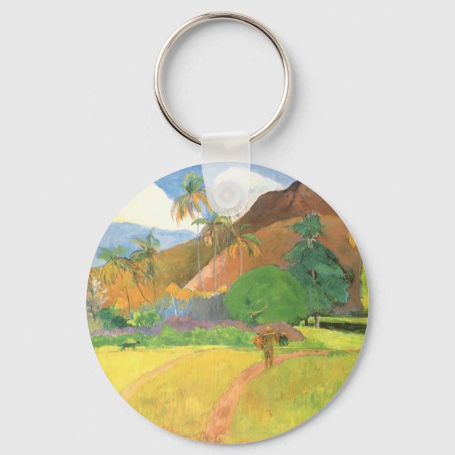 Chaveiro Paisagem Taitiana, Montanhas Tahiti, Paul Gauguin (Frente)