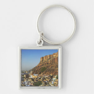 Chaveiro Paisagem urbana da Cidade Azul com Meherangarh, o