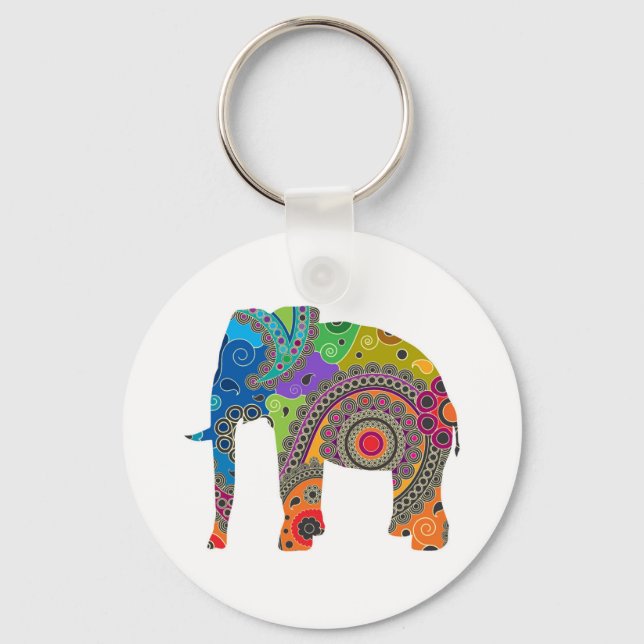 Chaveiro Paisley Elephant Keyring (Frente)