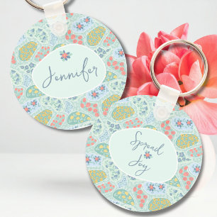 Chaveiro Paisley Nome Personalizado Espalhe Aleg