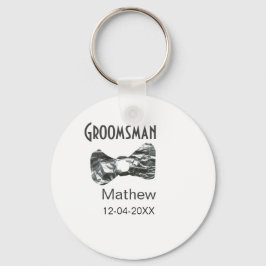 Chaveiro Pajem adicione nome data ano colarinho cinza texto