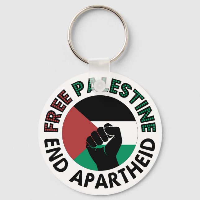 Chaveiro Palestina Livre Termina Apartheid Bandeira Palesti (Frente)