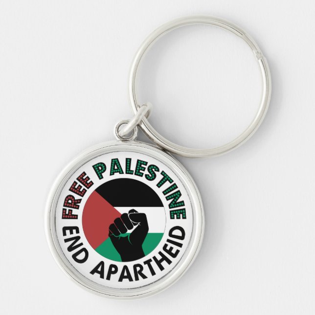 Chaveiro Palestina Livre Termina Apartheid Bandeira Palesti (Frente)