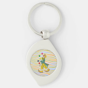 Chaveiro Palhaço Engraçado Brincando Com Bolas Coloridas