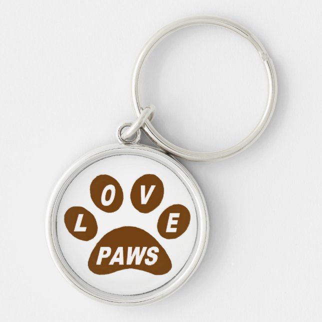 Chaveiro Palhetas-chave-do-amor em patas marrom (Frente)