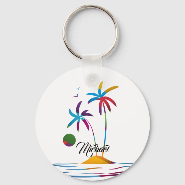 Chaveiro Palm Beach Tropical Sunrise (Frente)