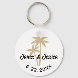 Chaveiro Palm Tree Name e Date Modelo Weding Favor