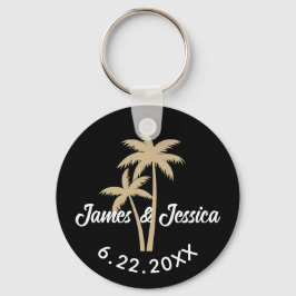 Chaveiro Palm Tree Name e Date Modelo Weding Favor