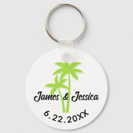 Chaveiro Palm Tree Name e Date Modelo Weding Favor