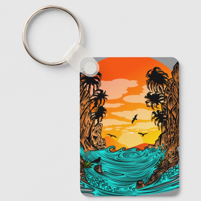 Chaveiro Palm Tree Sunset (Frente)
