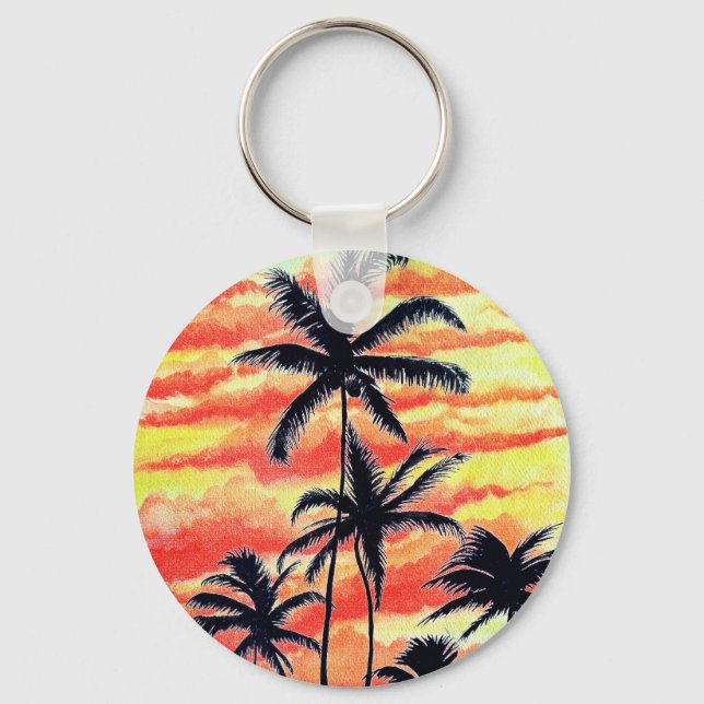Chaveiro Palmas de Coco Sunset Havaiano (Frente)