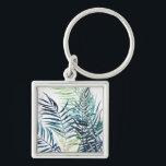 Chaveiro Palmas de Crepúsculo - Folhas Tropicais<br><div class="desc">"Palmas de Crepúsculo I" por Grace Popp. Apresenta verde tropical em estilo aquarela.</div>