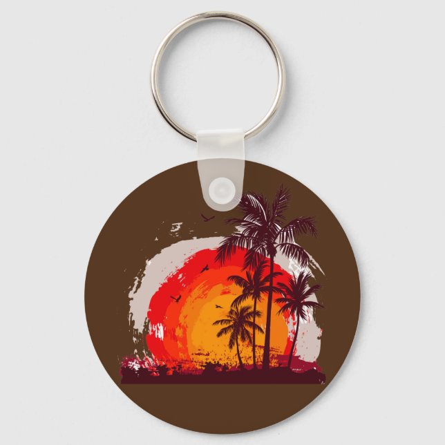 Chaveiro palmeira de coco sunset (Frente)